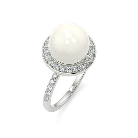 Best Diamond Zeta Pearl Halo Ring Designs | TOD
