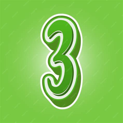 Premium Vector | Green number 3 with a green background