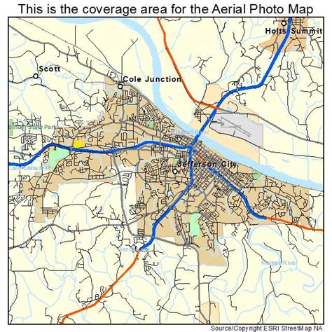 Aerial Photography Map of Jefferson City, MO Missouri