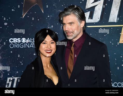 Actor Anson Mount, right, and wife Darah Trang attend the "Star Trek: Discovery" season two ...