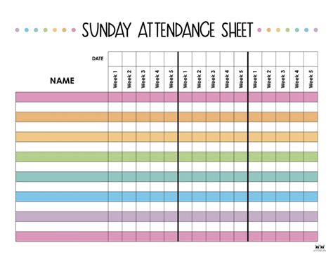 Attendance Sheets 52 FREE Printables Printabulls, 44% OFF