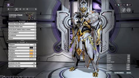 Chroma Prime Fashion Frame (Warframe) - YouTube