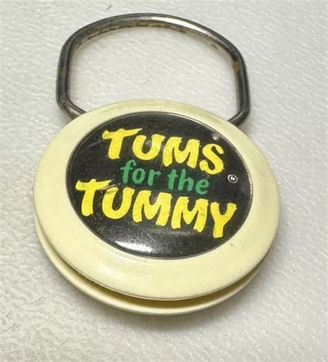 VINTAGE TUMS TUMMY Stomach Ache Relief Advertising Keychain Key Ring Chain $17.99 - PicClick