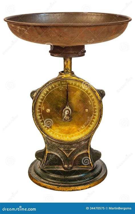 Vintage Weight Scale Isolated on White Stock Image - Image of aged ...