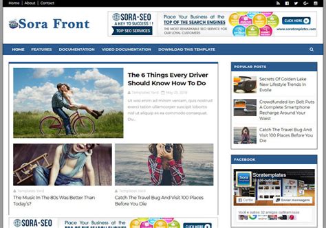 Sora Front Blogger Template | High Quality Free Blogger Templates