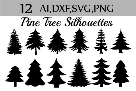 Svg Pine Tree clipart (38311) | Illustrations | Design Bundles