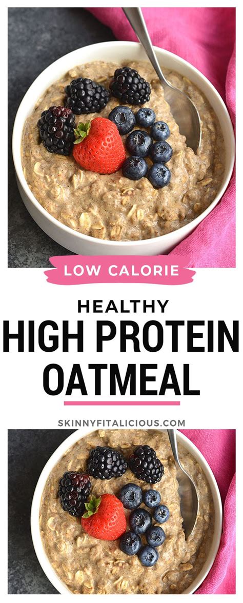 High Protein Oatmeal, How To Make Healthier Oatmeal {GF, Low Cal} - Skinny Fitalicious®