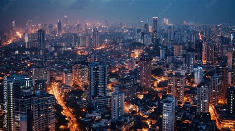 Bombay Nights: Aerial Cityscape of Mumbai's Architectural Marvels Stock ...