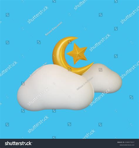 3d Rendering Islamic Decoration Moon Star Stock Illustration 2140173517 ...