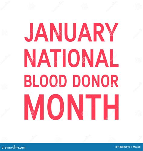 January National Blood Donor Month Vector Concept Stock Vector - Illustration of volunteer ...