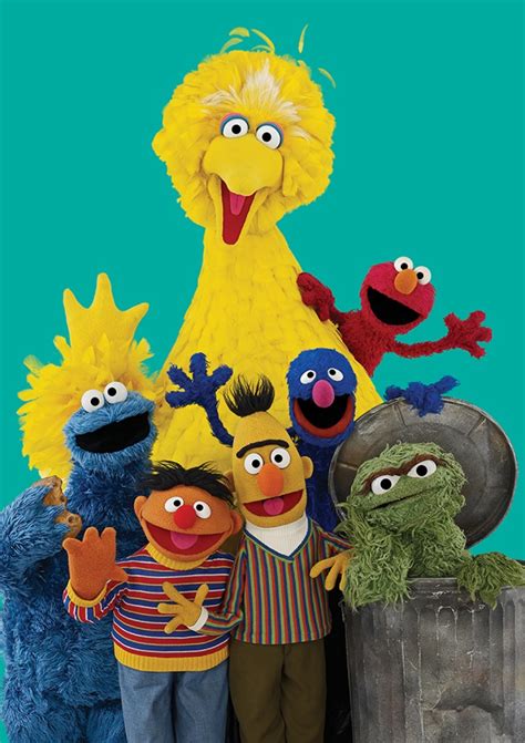 Sesame Street The Gang Cookie Monster Elmo Big Bird Oscar Greeting Card - threelittlebears.co.uk