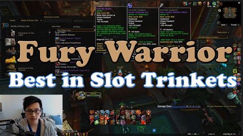 Patch 8.1 Fury Warrior Best in Slot Trinkets - YouTube