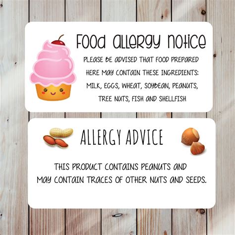 Allergen Labels Small Food Labels Allergy Labels Peanuts - Etsy UK