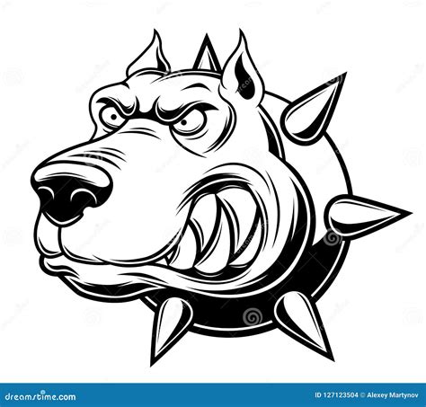 Angry dog stock vector. Illustration of head, canine - 127123504