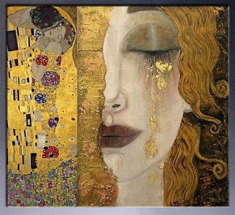 Abstract Wall Art Painting The Kiss and Golden Tears by Gustav Klimt ...