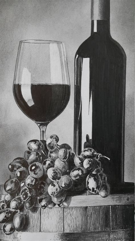 Wine Grapes Still Life Original Pencil Drawing Wall Art - Etsy | Still life sketch, Etsy wall ...