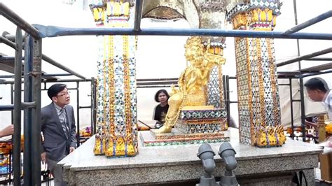 Restoration of the Erawan Shrine to be completed on Sept 3 - YouTube