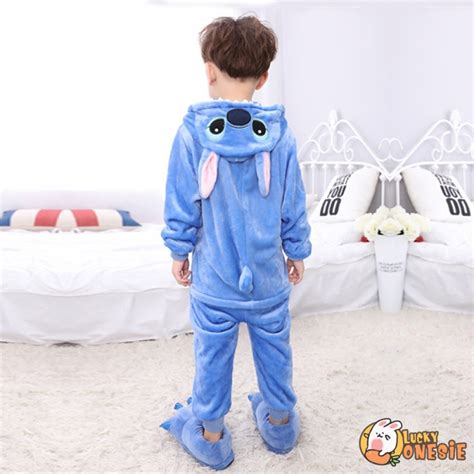 Stitch Onesie Pajamas for Kids & Toddler Animal Onesies Costume - Luckyonesie.com