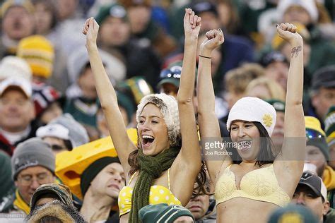 A pair of female Green Bay Packers fans are seen wearing bikinis... | Green bay packers fans ...
