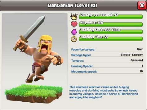 Barbarian from Clash of Clans: Max Levels TH1 to TH16 and Attack Strategies - NewForestSafari