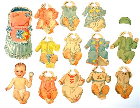 Vintage Paper Baby Doll "Tommy" with Clothing, 14 pieces (c.1940s ...