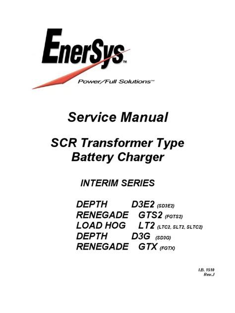 Enersys SCR Charger Manual | Battery Charger | Fuse (Electrical)