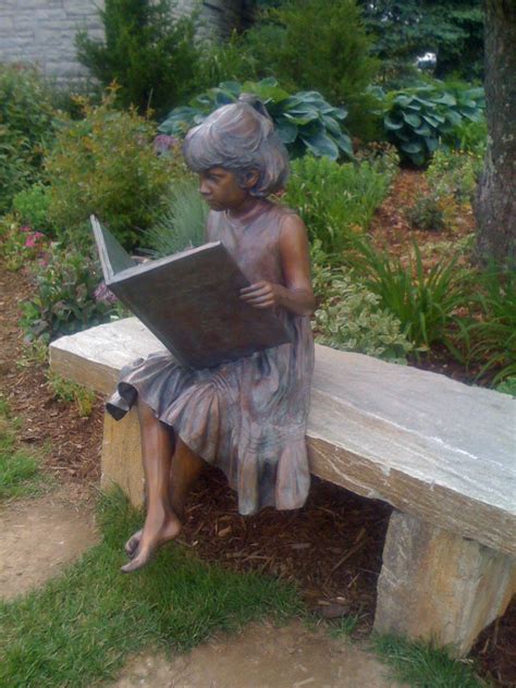 Bronze statue of little girl reading. Blowing Rock, NC Sculpture Metal ...