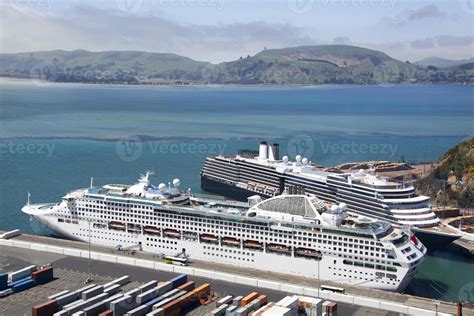 Port Chalmers Town Port With Cruise Ships 21133005 Stock Photo at Vecteezy