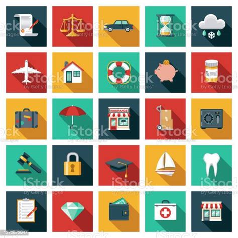 Insurance Office Icon Set Stock Illustration - Download Image Now - Finance, Accidents and ...