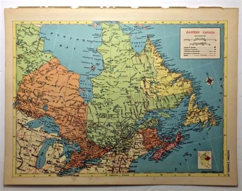 1950'S VINTAGE EASTERN CANADA Antique Atlas Map - Hammond's New World Atlas $9.86 - PicClick