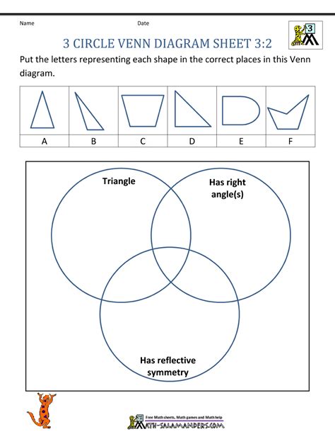 Venn Diagram Worksheets 3rd Grade