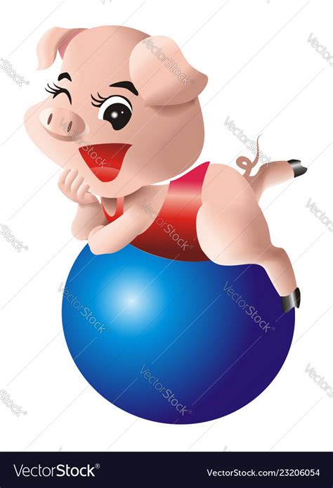 Cute little piggy Royalty Free Vector Image - VectorStock