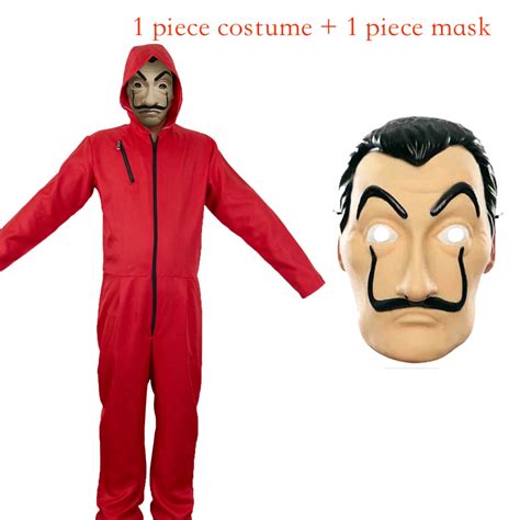 Hot La Casa De Papel Salvador Dali Mask Cosplay Costume Salvador Dali ...