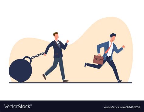 Unfair competition businessman competes Royalty Free Vector