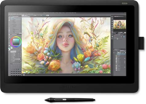 Wacom Cintiq 16 Drawing Tablet with Full HD 15.4-Inch Display Screen, 8192 Pressure Sensitive ...