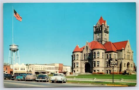 ROCHESTER INDIANA~FULTON COUNTY Courthouse~Water Tower~Classic Cars ...