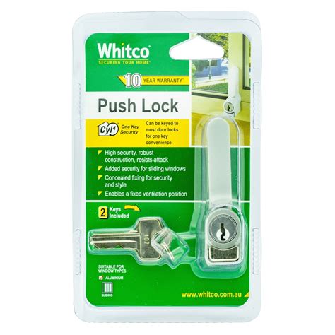 Whitco Sliding Window Push Lock - Silver | Bunnings Warehouse