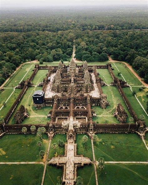 Angkor Wat temple from above on an overcast day 😍 📸 Nevin Xavier ...