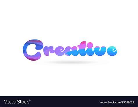 Creative pink blue color word text logo icon Vector Image