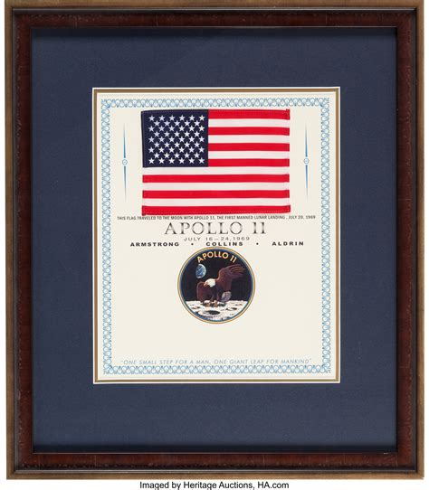 Apollo 11 Flown American Flag Originally from the Personal | Lot #50082 | Heritage Auctions