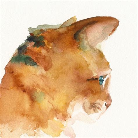 Oliver Cat Art Archival Print of Watercolor | Etsy