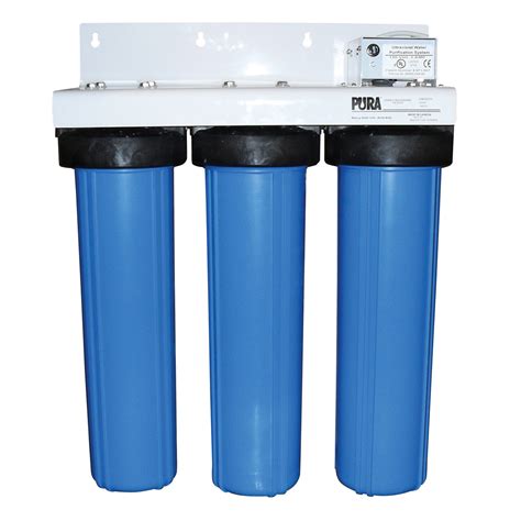 PURA UVBB-3 3 Stage Whole House 20 Inch UV Disinfection Filtration System