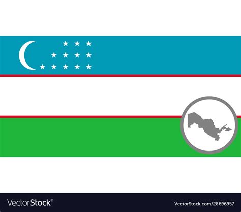 Flag and map uzbekistan Royalty Free Vector Image