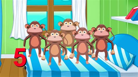 Five Little Monkeys Jumping On The Bed | Children Nursery Rhyme ...