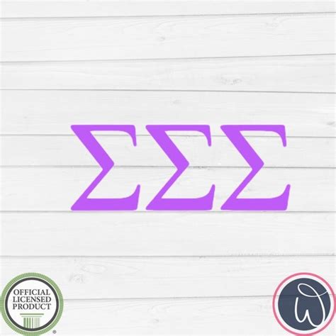 Tri Sigma Sigma Sigma Sigma Tri Sig Greek Letter Decal