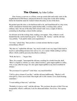 The Chaser short story and questions by Brittney Wade | TPT