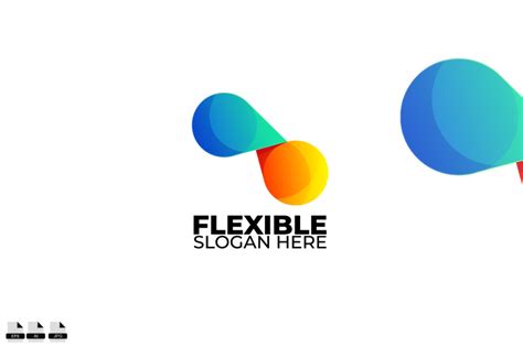 flexible logo colorful gradient style By NorinHood | TheHungryJPEG