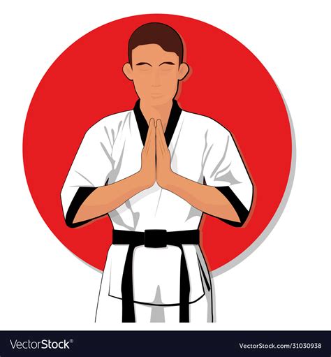 Taekwondo clipart cartoon Royalty Free Vector Image