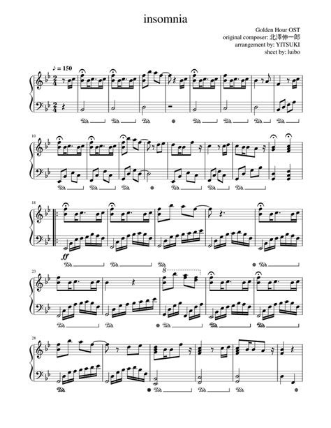 Insomnia Sheet music for Piano (Solo) | Musescore.com