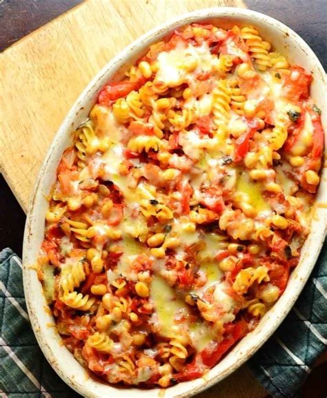 Bean Pasta Bake with Tomatoes - Everyday Healthy Recipes